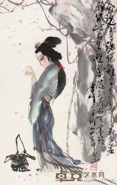 贺成 仕女图 镜心 66.8×42.5cm